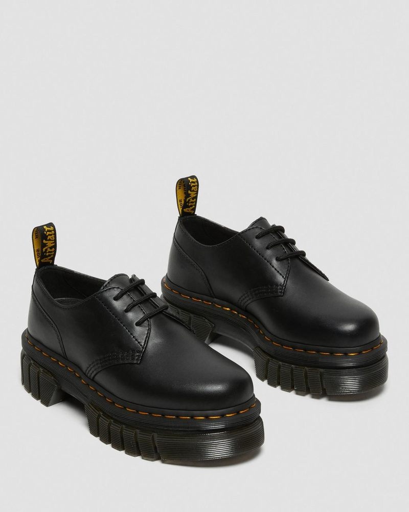 Plataformas Dr Martens Audrick Nappa Cuero Plataforma Shoes (Nappa Lux) Negras | LF65-R6FQ