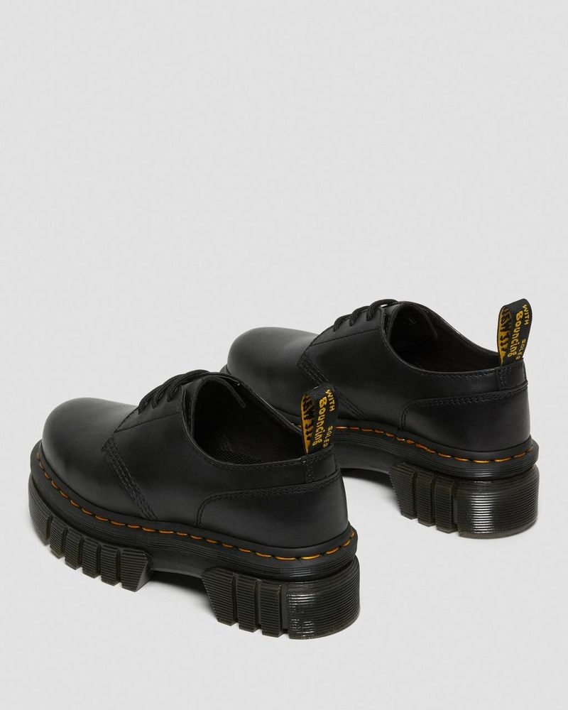 Plataformas Dr Martens Audrick Nappa Cuero Plataforma Shoes (Nappa Lux) Negras | LF65-R6FQ