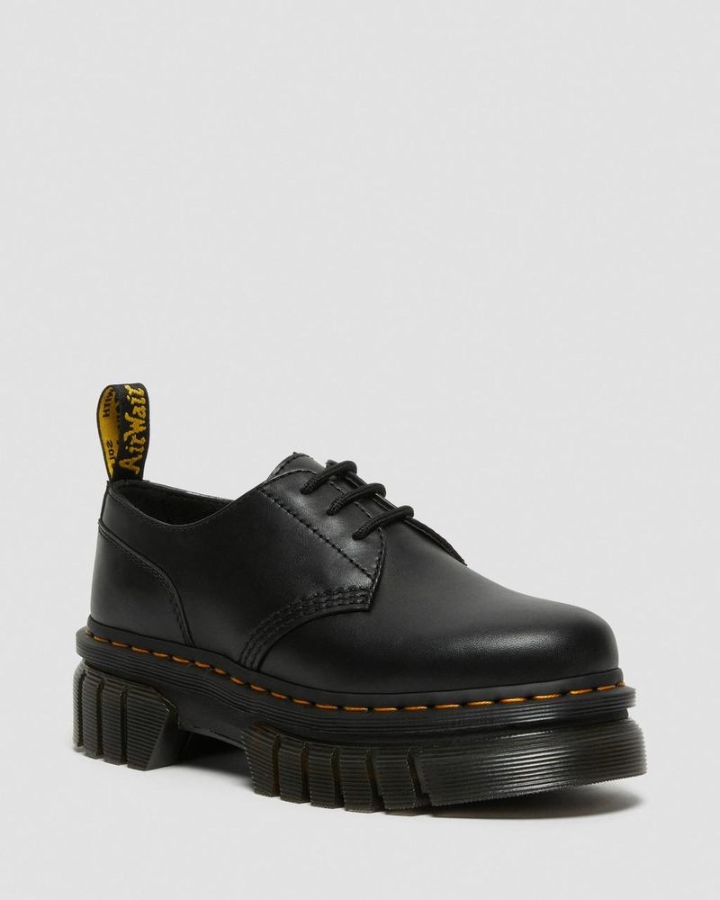 Plataformas Dr Martens Audrick Nappa Cuero Plataforma Shoes (Nappa Lux) Negras | LF65-R6FQ