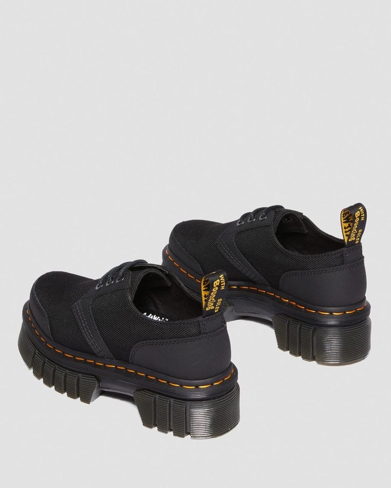 Plataformas Dr Martens Audrick Poly & Cuero Plataforma Shoes (Ajax+Extra Tough 50/50) Negras | DQ50-N9DT