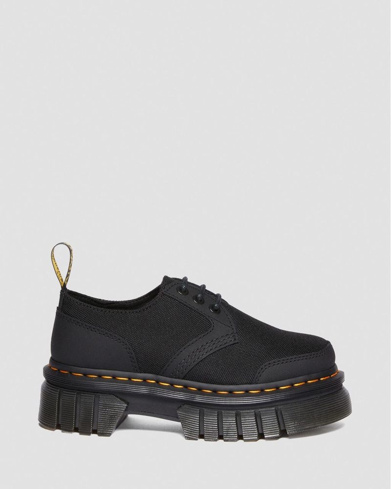 Plataformas Dr Martens Audrick Poly & Cuero Plataforma Shoes (Ajax+Extra Tough 50/50) Negras | DQ50-N9DT