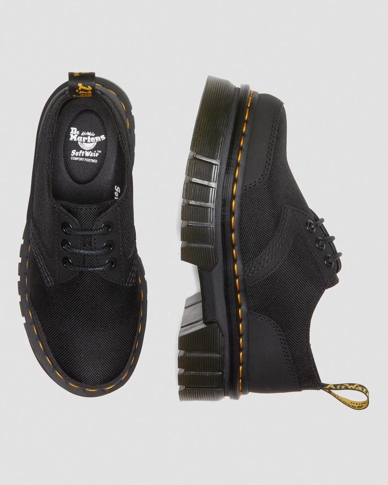 Plataformas Dr Martens Audrick Poly & Cuero Plataforma Shoes (Ajax+Extra Tough 50/50) Negras | DQ50-N9DT