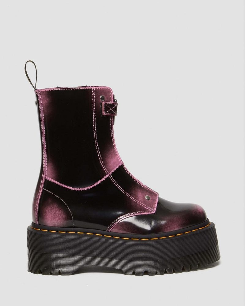 Plataformas Dr Martens Jetta Hi Max Distressed Cuero Plataforma Boots (Arcadia) Rosas | AO65-G0ME