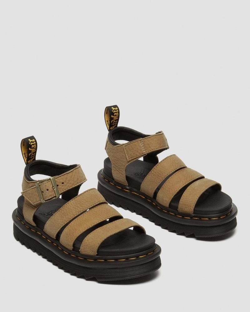 Sandalias Dr Martens Blaire Tumbled Nubuck Cuero Sandals (Tumbled Nubuck) Savannah Tan | NH24-N6TP