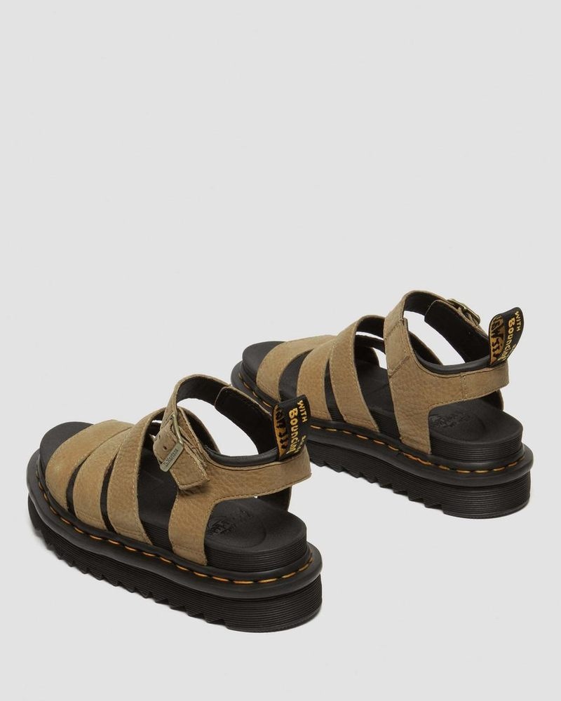 Sandalias Dr Martens Blaire Tumbled Nubuck Cuero Sandals (Tumbled Nubuck) Savannah Tan | NH24-N6TP