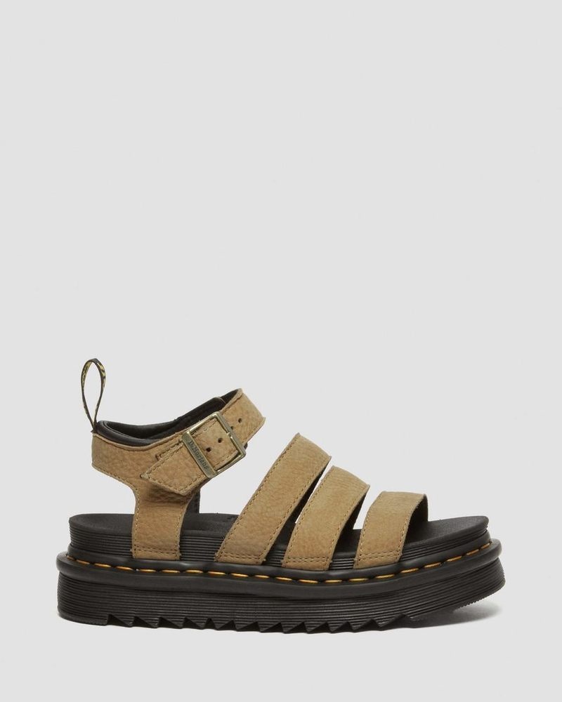 Sandalias Dr Martens Blaire Tumbled Nubuck Cuero Sandals (Tumbled Nubuck) Savannah Tan | NH24-N6TP