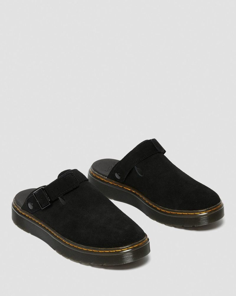 Sandalias Dr Martens Carlson Gamuza Casuales Destalonadas Mules (E.H.Gamuza) Negras | LM38-E1IU