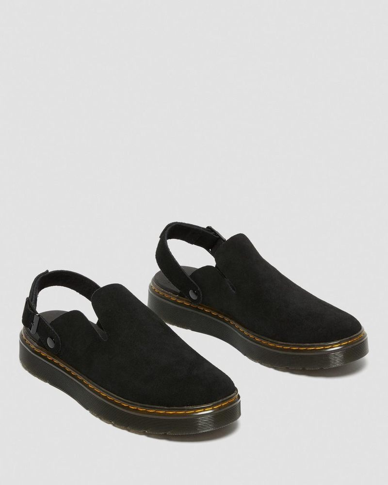 Sandalias Dr Martens Carlson Gamuza Casuales Destalonadas Mules (E.H.Gamuza) Negras | LM38-E1IU