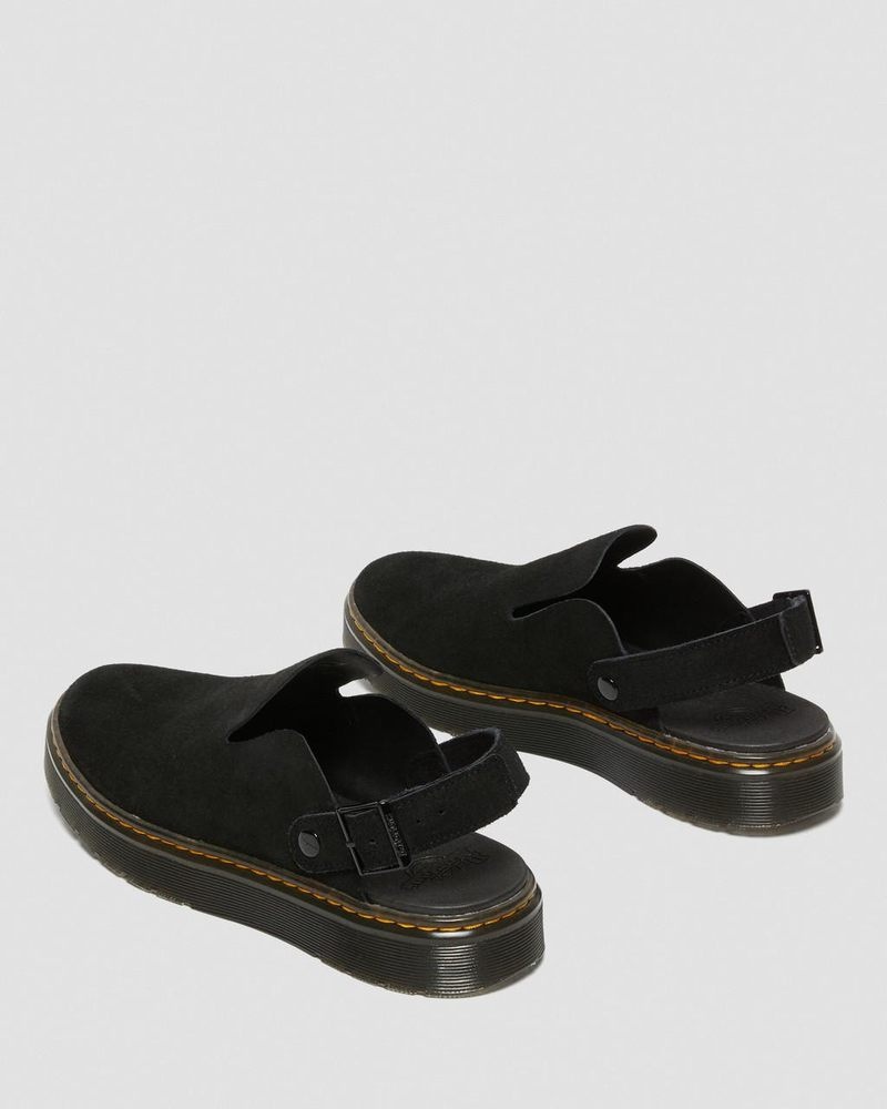 Sandalias Dr Martens Carlson Gamuza Casuales Destalonadas Mules (E.H.Gamuza) Negras | LM38-E1IU