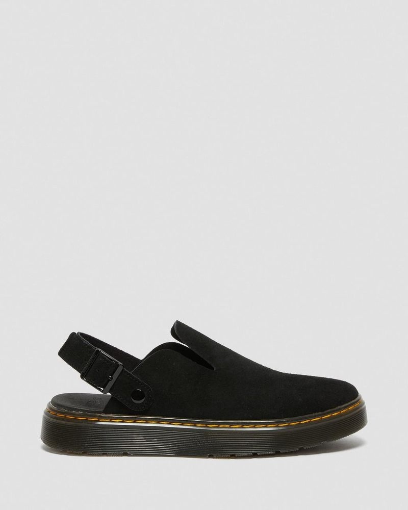 Sandalias Dr Martens Carlson Gamuza Casuales Destalonadas Mules (E.H.Gamuza) Negras | LM38-E1IU