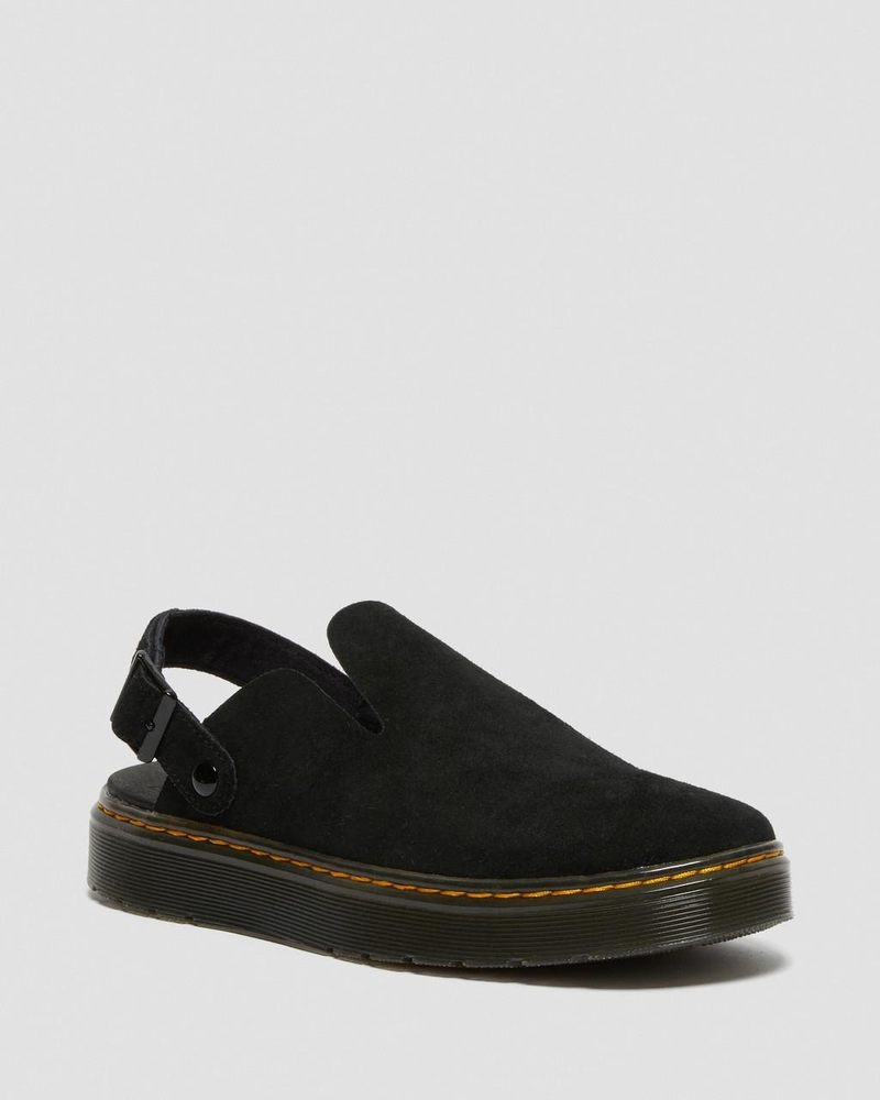 Sandalias Dr Martens Carlson Gamuza Casuales Destalonadas Mules (E.H.Gamuza) Negras | LM38-E1IU