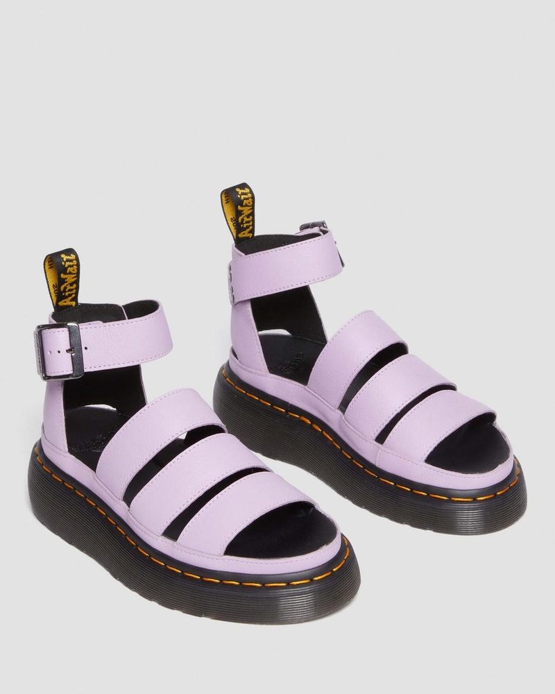 Sandalias Dr Martens Clarissa II Pisa Cuero Plataforma Correa Sandals (Pisa) Lilac | TP58-V6HX