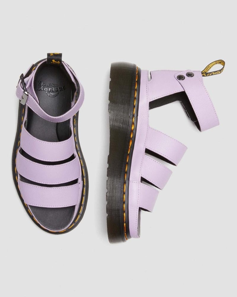 Sandalias Dr Martens Clarissa II Pisa Cuero Plataforma Correa Sandals (Pisa) Lilac | TP58-V6HX