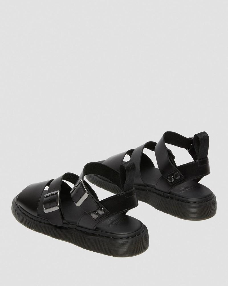 Sandalias Dr Martens Gryphon Brando Cuero Gladiator Sandals (Brando) Negras | GE04-Y2XU