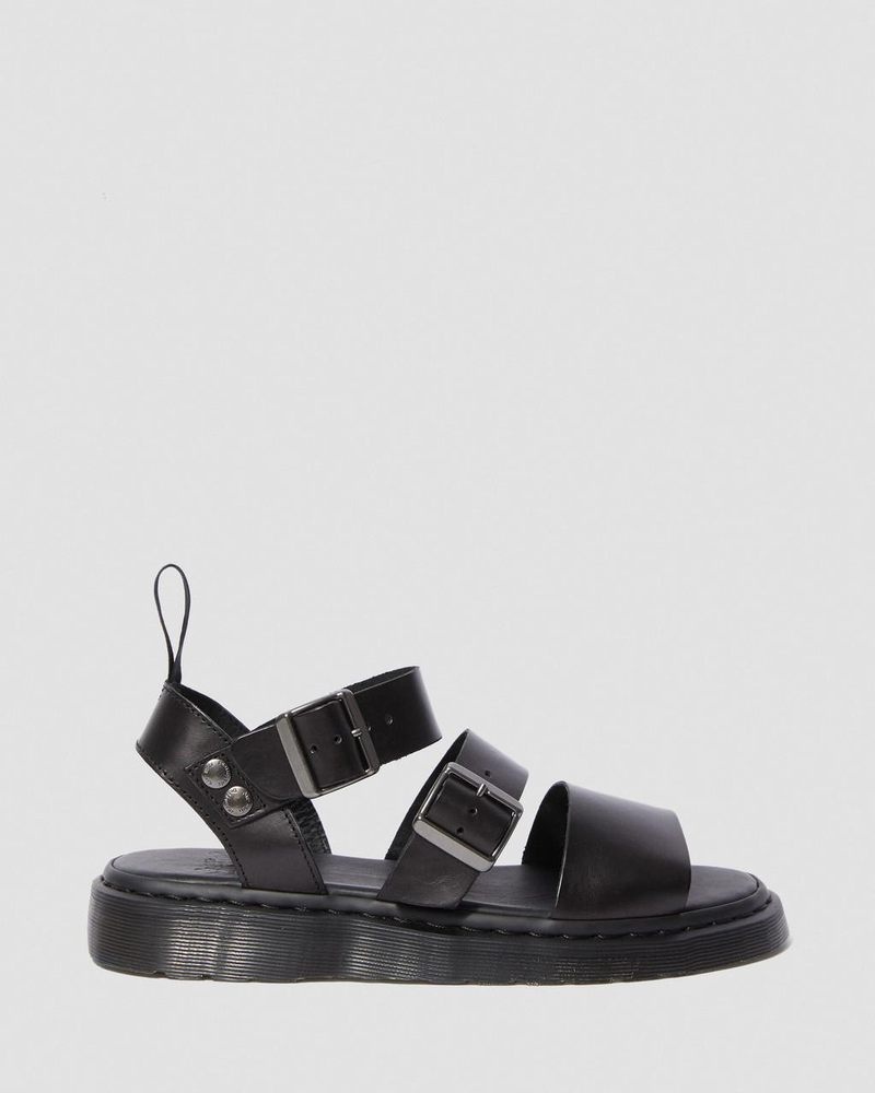 Sandalias Dr Martens Gryphon Brando Cuero Gladiator Sandals (Brando) Negras | GE04-Y2XU