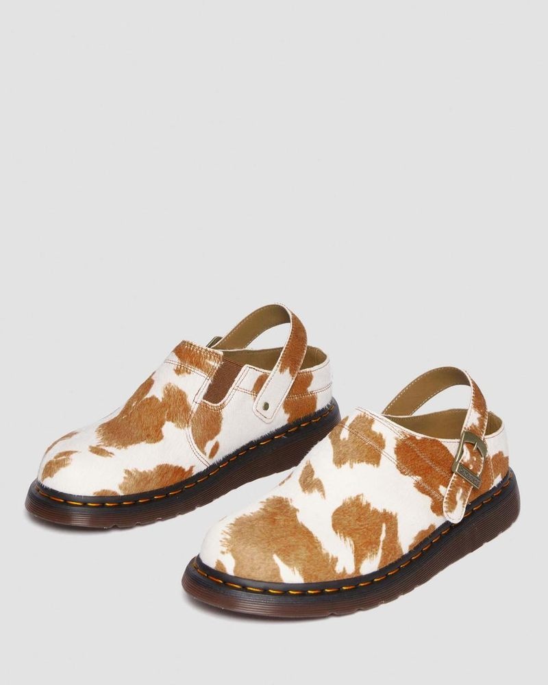 Sandalias Dr Martens Isham Hair-On Cow Print Destalonadas Mules (Hair On) Jersey Cow Print | JF19-O8KV