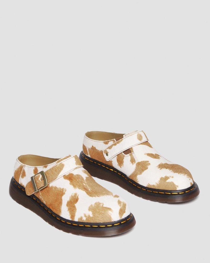 Sandalias Dr Martens Isham Hair-On Cow Print Destalonadas Mules (Hair On) Jersey Cow Print | JF19-O8KV