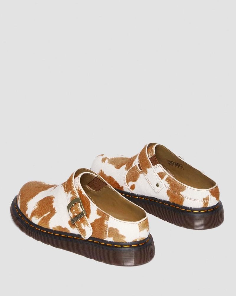 Sandalias Dr Martens Isham Hair-On Cow Print Destalonadas Mules (Hair On) Jersey Cow Print | JF19-O8KV