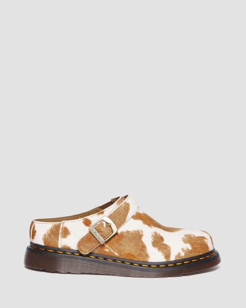 Sandalias Dr Martens Isham Hair-On Cow Print Destalonadas Mules (Hair On) Jersey Cow Print | JF19-O8KV