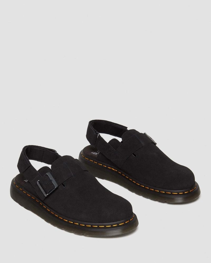 Sandalias Dr Martens Jorge II Gamuza Destalonadas Mules (E.H.Gamuza) Negras | OY90-G5ZN