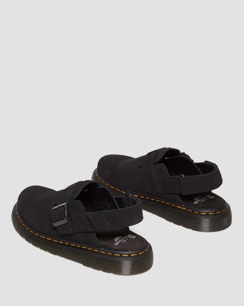 Sandalias Dr Martens Jorge II Gamuza Destalonadas Mules (E.H.Gamuza) Negras | OY90-G5ZN