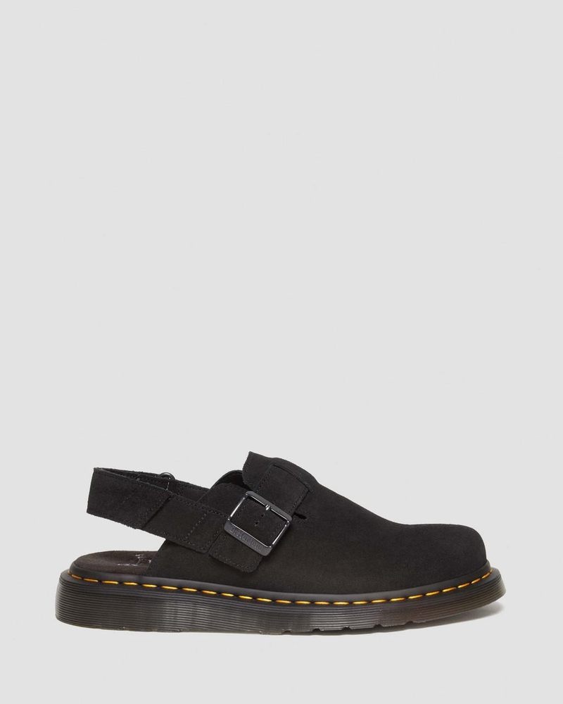 Sandalias Dr Martens Jorge II Gamuza Destalonadas Mules (E.H.Gamuza) Negras | OY90-G5ZN