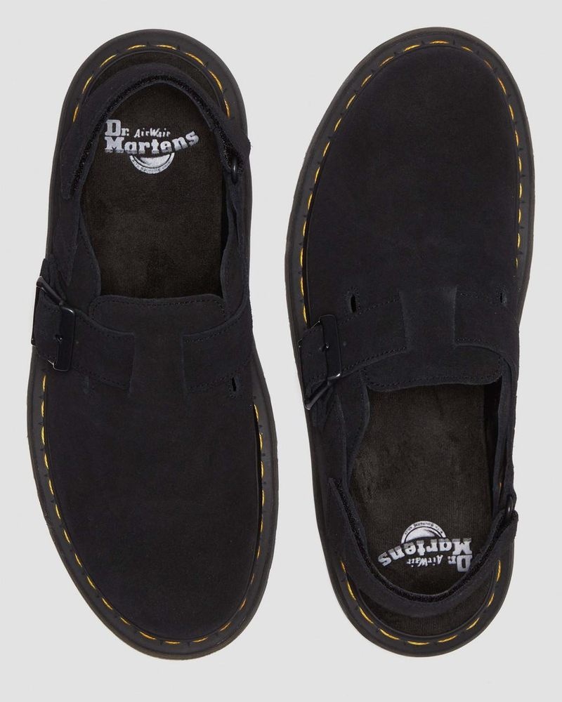 Sandalias Dr Martens Jorge II Gamuza Destalonadas Mules (E.H.Gamuza) Negras | OY90-G5ZN