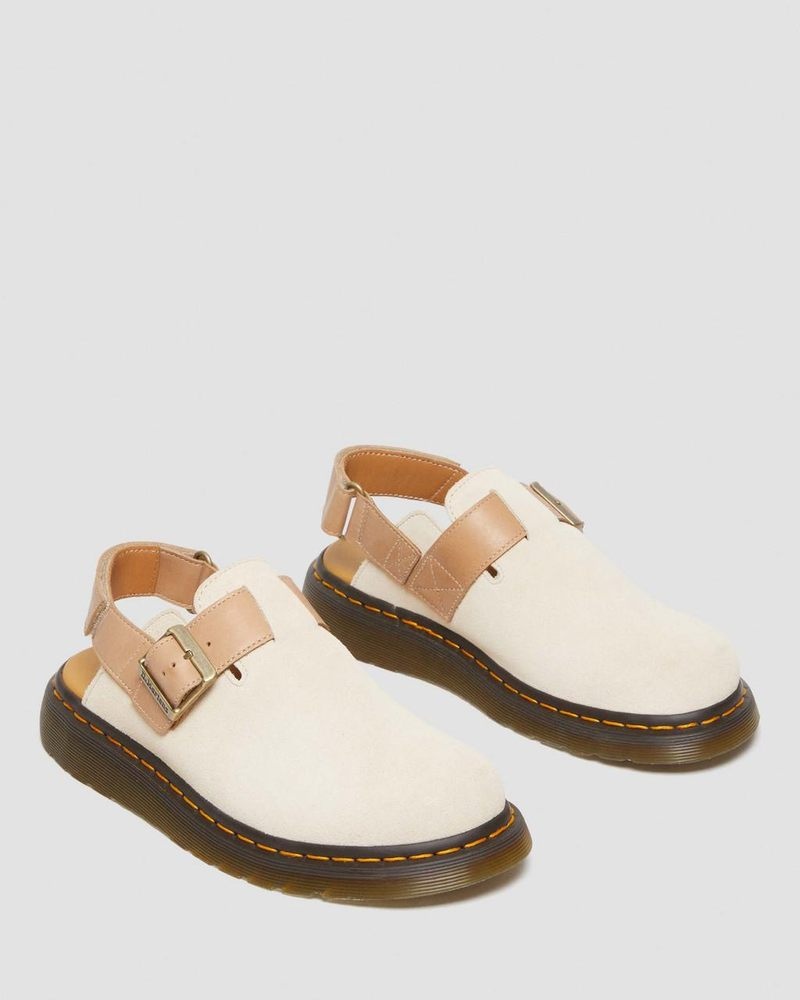 Sandalias Dr Martens Jorge II Gamuza & Cuero Destalonadas Mules (E.H.Gamuza+Carrara) Beige Beige | QS71-Z2HK