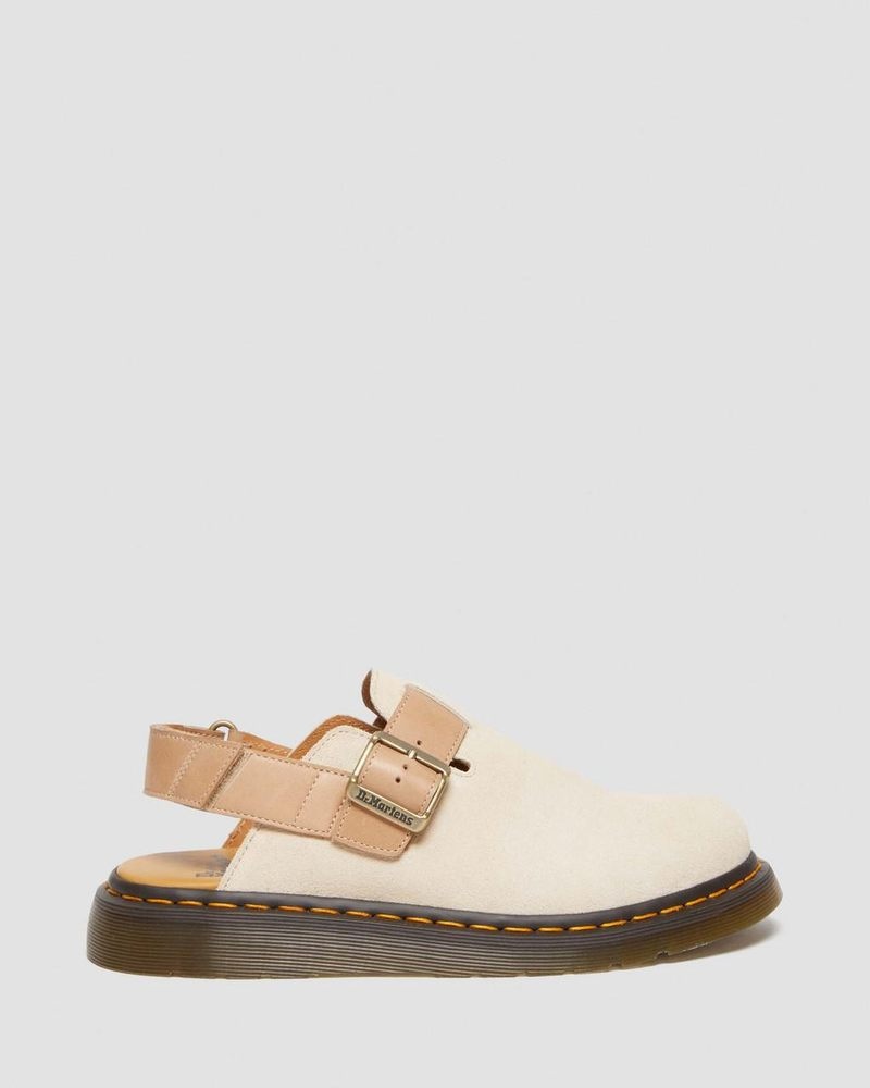 Sandalias Dr Martens Jorge II Gamuza & Cuero Destalonadas Mules (E.H.Gamuza+Carrara) Beige Beige | QS71-Z2HK