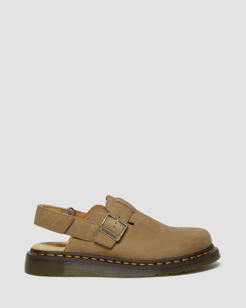 Sandalias Dr Martens Jorge II Tumbled Nubuck Cuero Destalonadas Mules (Tumbled Nubuck) Savannah Tan | CA83-V2WW