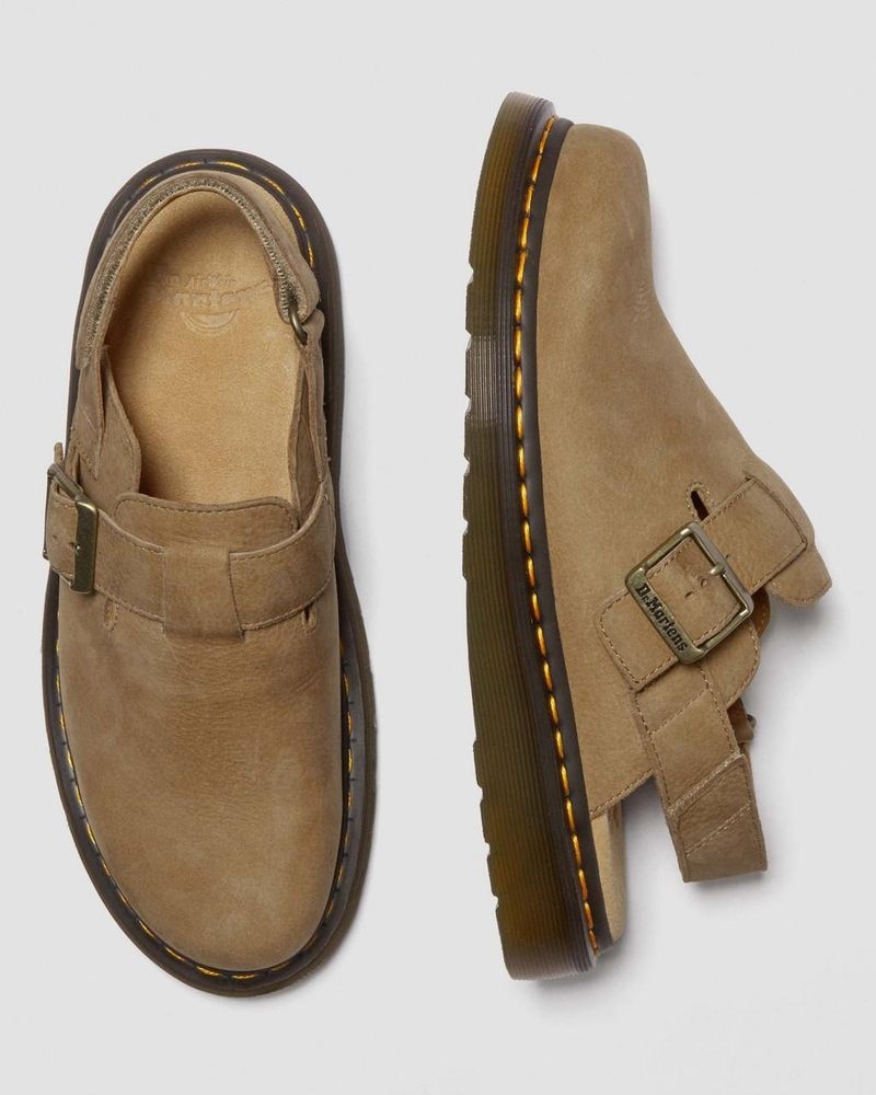 Sandalias Dr Martens Jorge II Tumbled Nubuck Cuero Destalonadas Mules (Tumbled Nubuck) Savannah Tan | CA83-V2WW