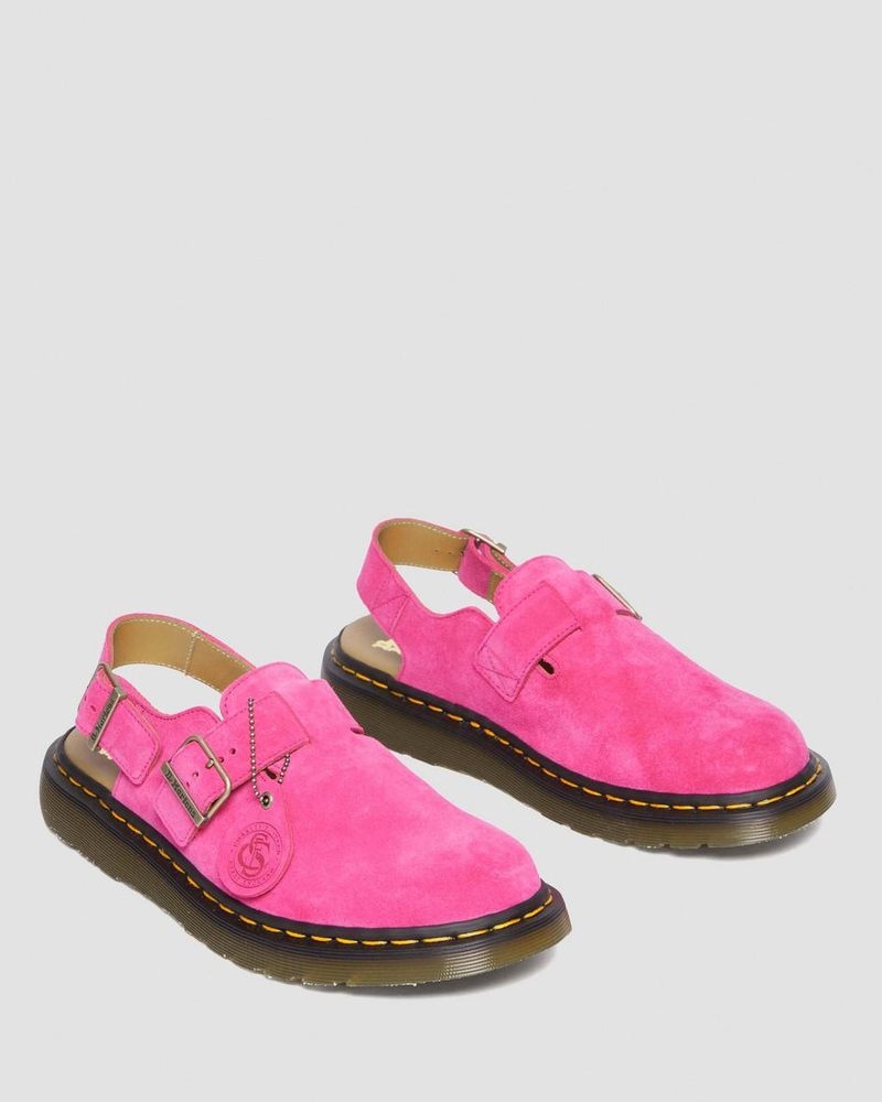 Sandalias Dr Martens Jorge Made in England Gamuza Destalonadas Mules (Repello Calf Gamuza (Gum Oil)) Rosas | ZZ15-B1PE