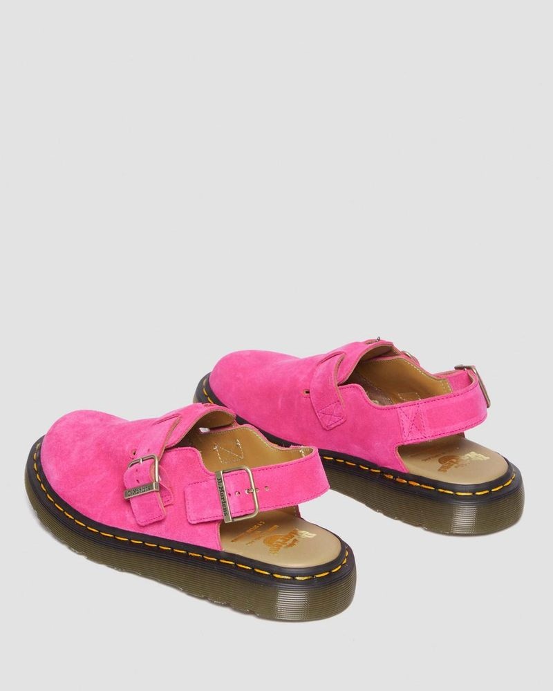 Sandalias Dr Martens Jorge Made in England Gamuza Destalonadas Mules (Repello Calf Gamuza (Gum Oil)) Rosas | ZZ15-B1PE