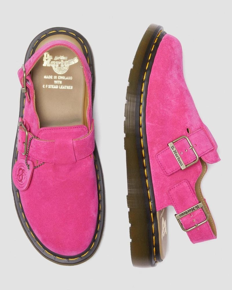 Sandalias Dr Martens Jorge Made in England Gamuza Destalonadas Mules (Repello Calf Gamuza (Gum Oil)) Rosas | ZZ15-B1PE