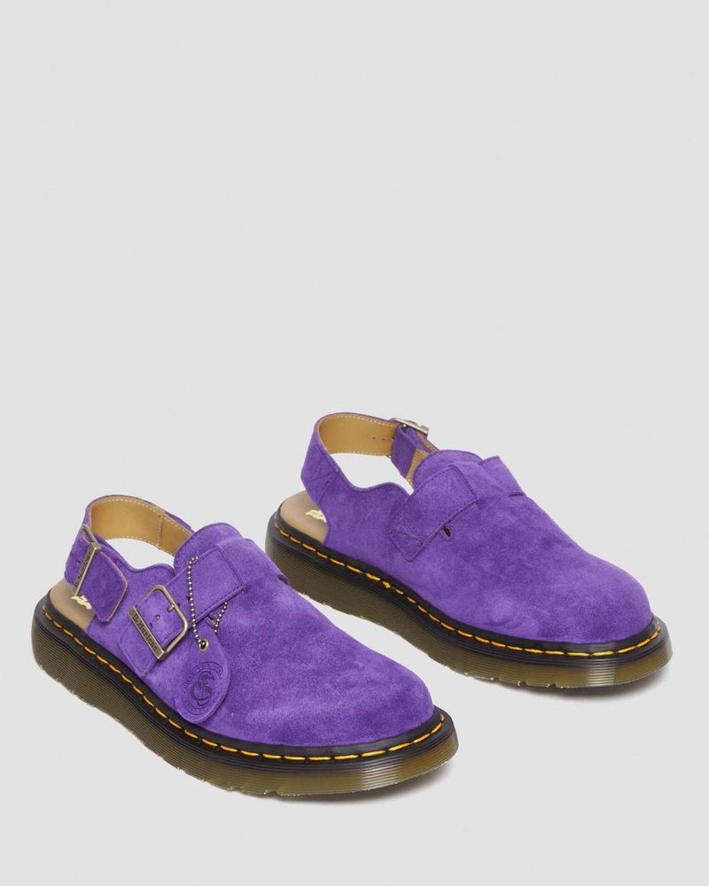 Sandalias Dr Martens Jorge Made in England Gamuza Destalonadas Mules (Repello Calf Gamuza (Gum Oil)) Moradas | PY66-E0OO