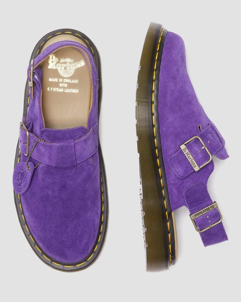 Sandalias Dr Martens Jorge Made in England Gamuza Destalonadas Mules (Repello Calf Gamuza (Gum Oil)) Moradas | PY66-E0OO