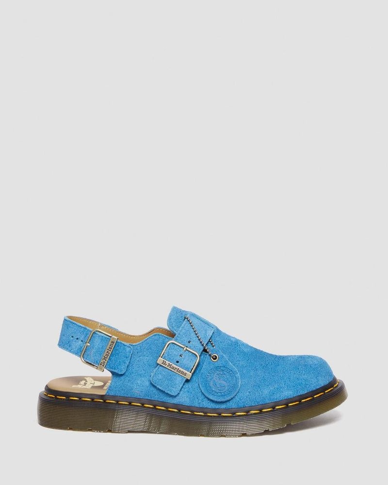 Sandalias Dr Martens Jorge Made in England Gamuza Destalonadas Mules (Repello Calf Gamuza (Gum Oil)) Azules | DC93-A0SD