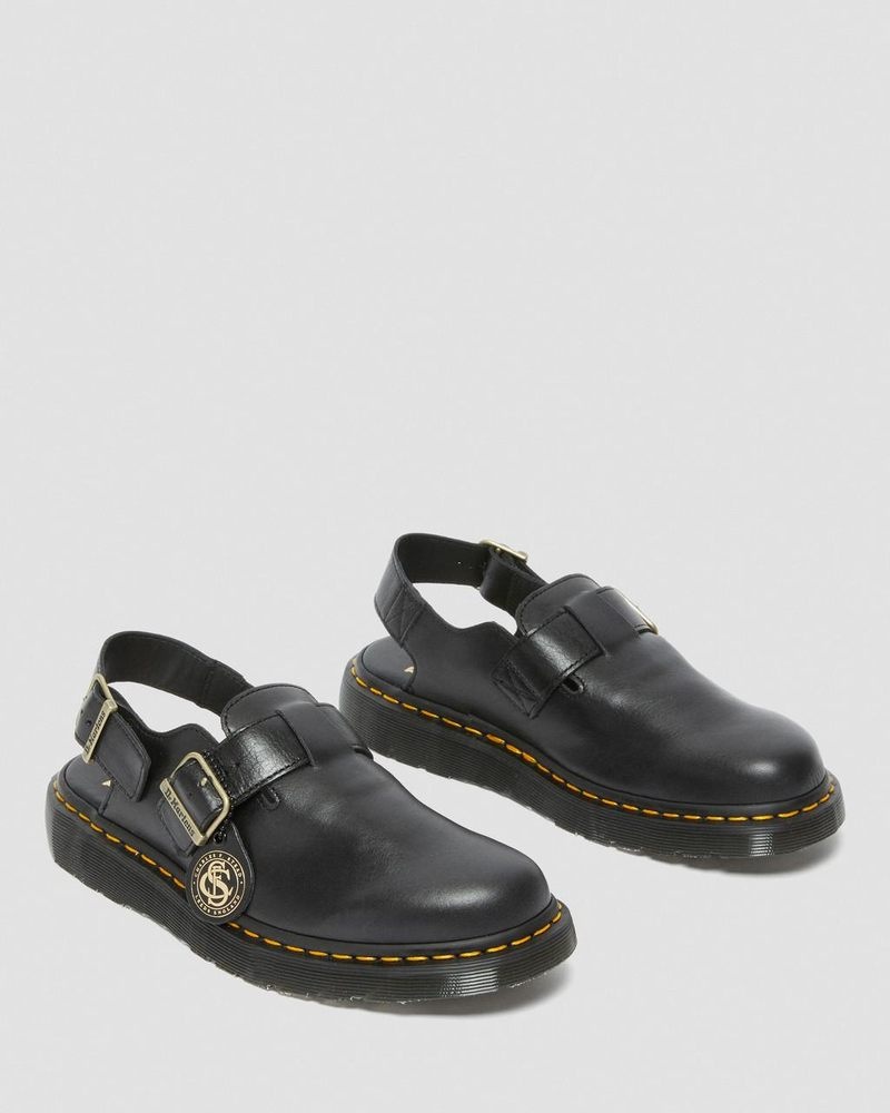 Sandalias Dr Martens Jorge Made in England Cuero Destalonadas Mules Negras | ZU89-O0MF