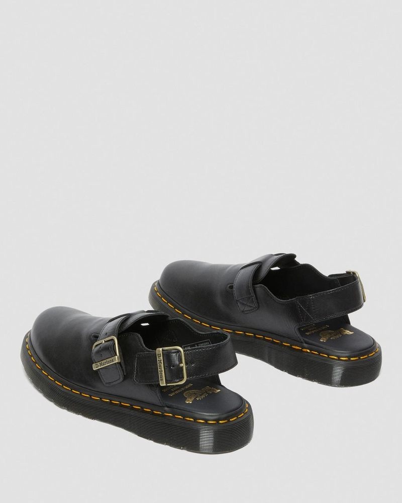 Sandalias Dr Martens Jorge Made in England Cuero Destalonadas Mules Negras | ZU89-O0MF