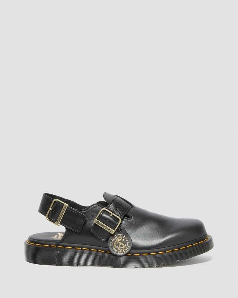 Sandalias Dr Martens Jorge Made in England Cuero Destalonadas Mules Negras | ZU89-O0MF