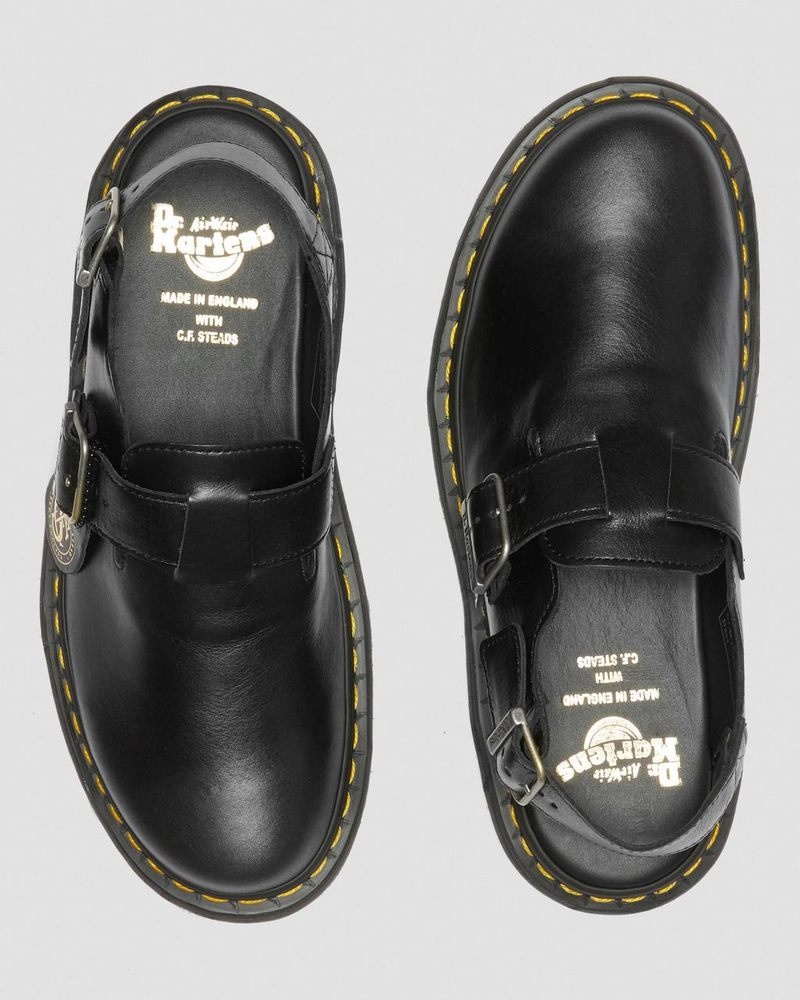 Sandalias Dr Martens Jorge Made in England Cuero Destalonadas Mules Negras | ZU89-O0MF