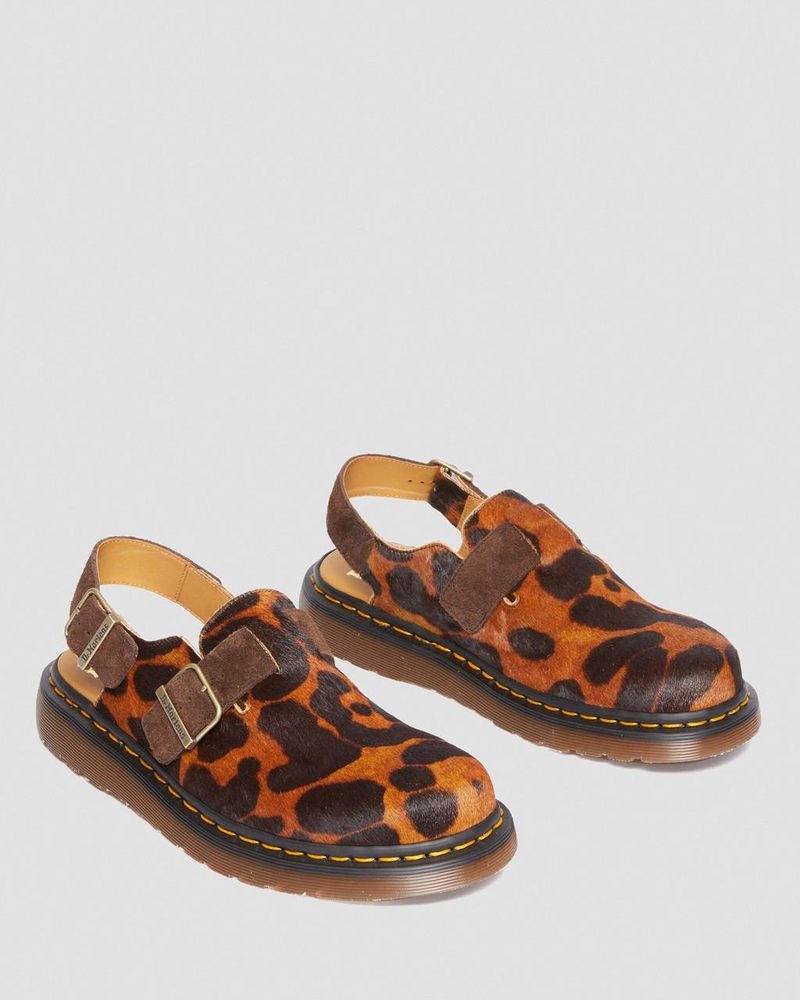 Sandalias Dr Martens Jorge Made in England Hair On Destalonadas Mule (Hair On) Ocelot | AK94-E9JH