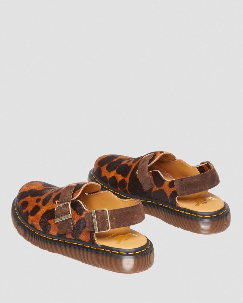 Sandalias Dr Martens Jorge Made in England Hair On Destalonadas Mule (Hair On) Ocelot | BU18-H4KX