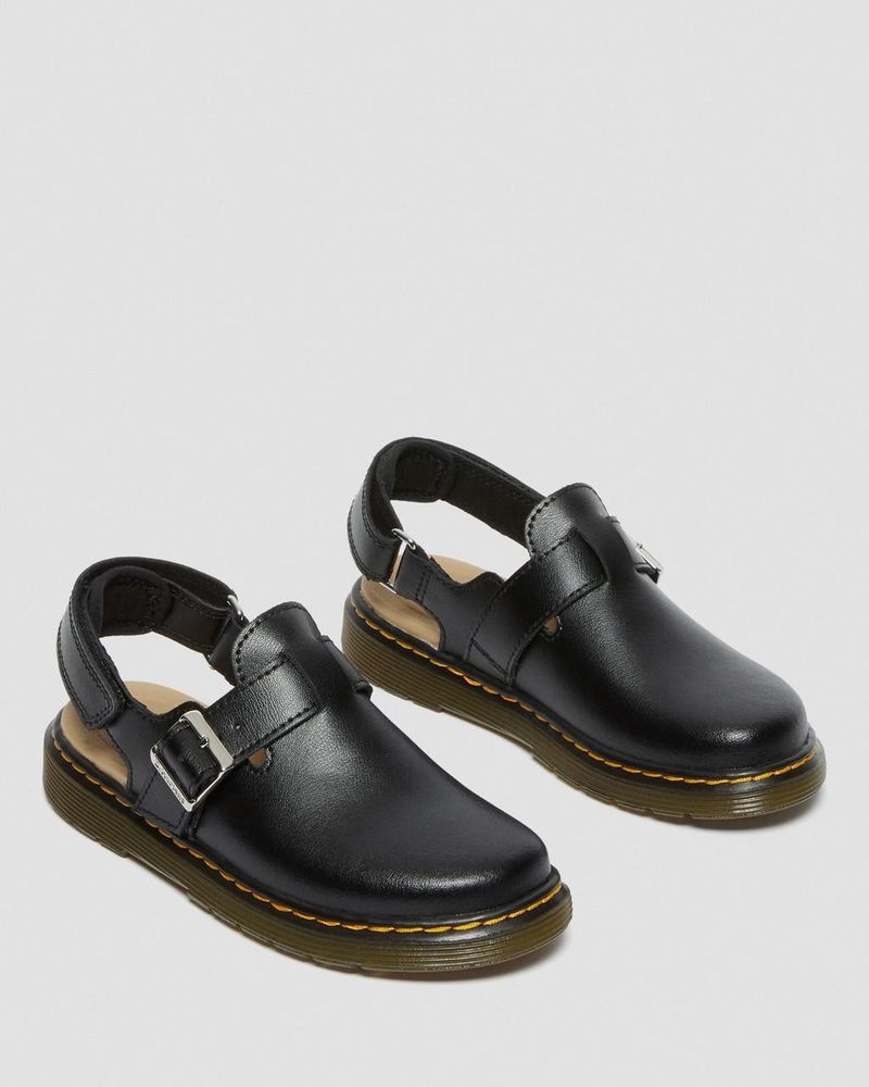 Sandalias Dr Martens Junior Jorgie Cuero Destalonadas Mules (T Lamper) Negras | LO36-A4GQ