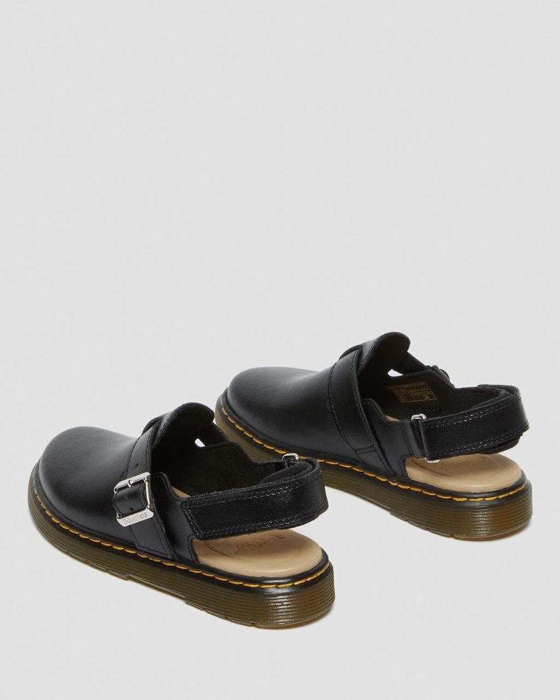 Sandalias Dr Martens Junior Jorgie Cuero Destalonadas Mules (T Lamper) Negras | LO36-A4GQ