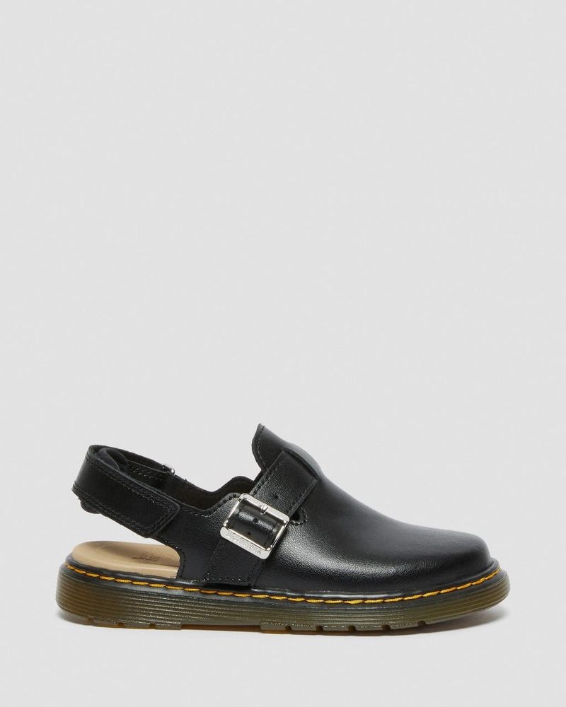 Sandalias Dr Martens Junior Jorgie Cuero Destalonadas Mules (T Lamper) Negras | LO36-A4GQ