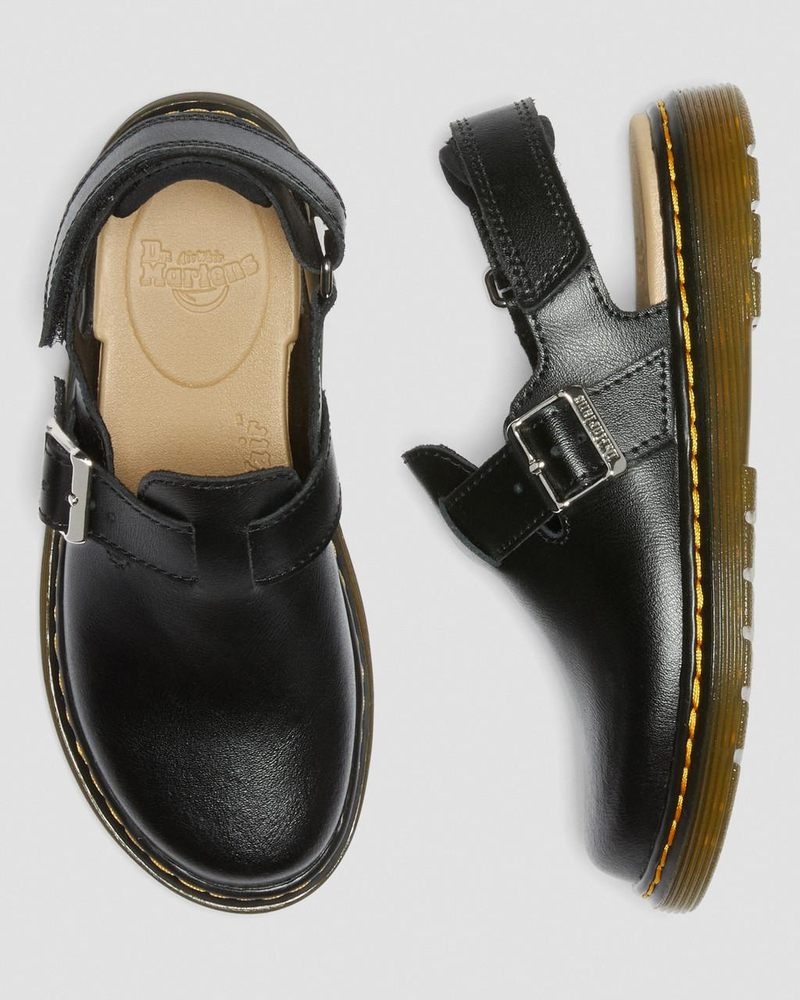 Sandalias Dr Martens Junior Jorgie Cuero Destalonadas Mules (T Lamper) Negras | LO36-A4GQ