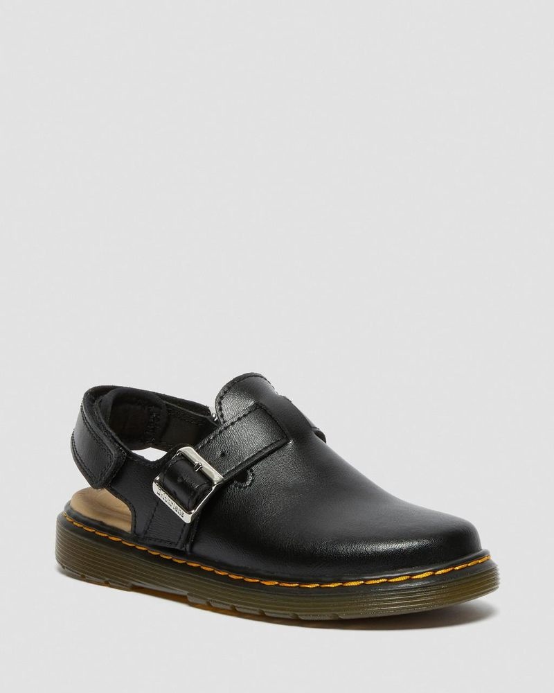 Sandalias Dr Martens Junior Jorgie Cuero Destalonadas Mules (T Lamper) Negras | LO36-A4GQ