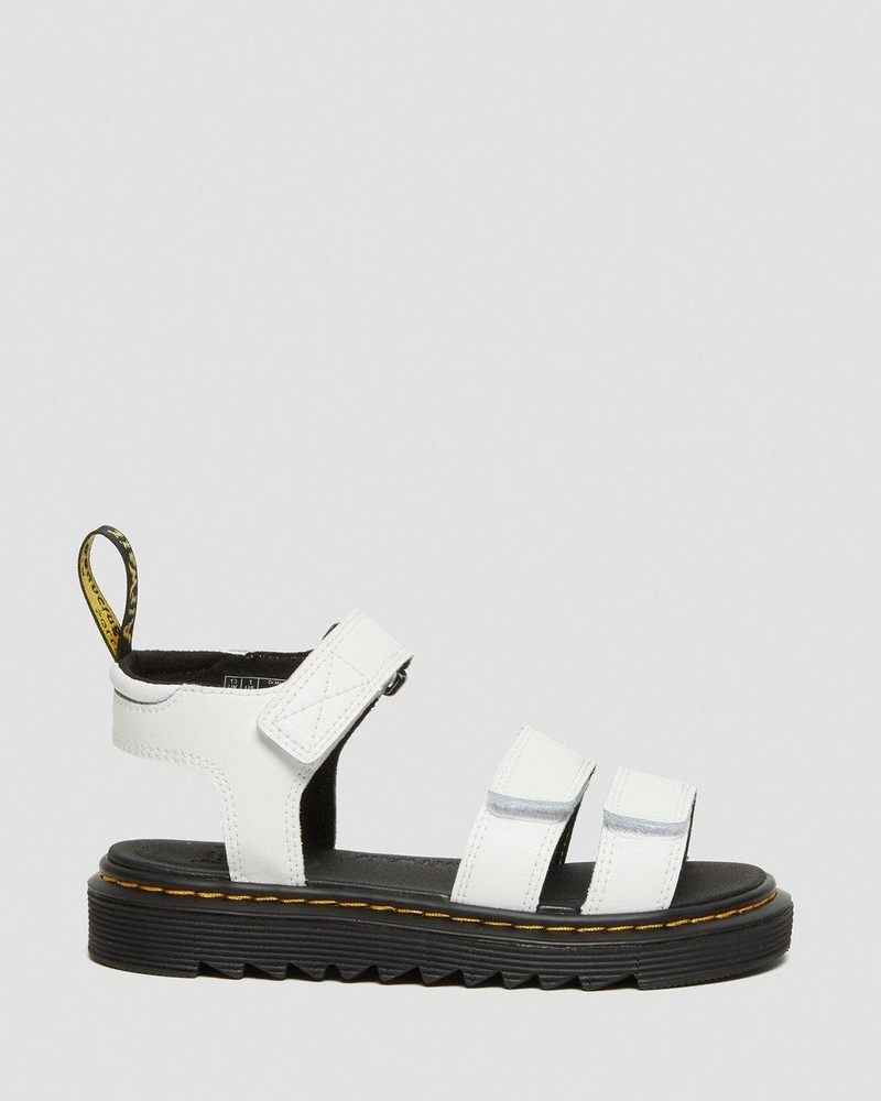 Sandalias Dr Martens Junior Klaire Cuero Correa Sandals (T Lamper) Blancas | FP52-Y1SJ