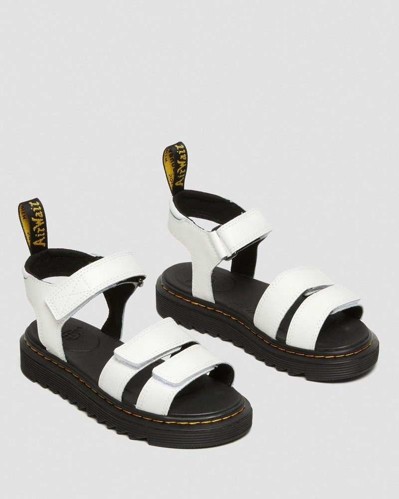 Sandalias Dr Martens Junior Klaire Cuero Correa Sandals (T Lamper) Blancas | FP52-Y1SJ